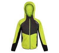 Regatta Kids Prenton Lightweight Fleece Jacket - Bright Kiwi/Dark Grey - 5-6 Years - Bright Kiwi/Dark Grey - 90% Polyester/10% Elastane