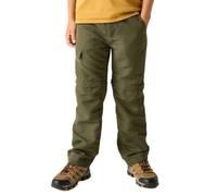 Regatta Kids Sorcer III Zip Off Trousers Convertible 2-1 Hiking Walking Pants Green
