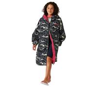 Regatta Kids Spirit Of Adventure Changing Robe - Black Camo/Pink - 9-13 Yrs