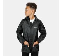 Regatta Kid's Stormbreak Waterproof Taped Seams 2 Side Pockets Press Studs at Hem Over Trousers Jacket, Black, 13 yr ,W908 800K13