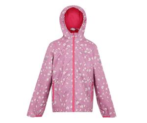 Regatta Kids Unisex Childrens/Kids Lever II Printed Waterproof Jacket (Lilas/Light Vanilla/Beaujolais) - Pink - Size 13Y