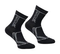 Regatta Kids Unisex Great Outdoors Childrens/Kids 2 Season Coolmax Trek & Trail Socks (Black/Dark Steel) - Size UK 13
