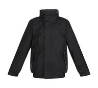 Regatta Childrens Unisex Kids Thermoguard Fleece Lined Dover Jacket (Windproof & Waterproof) (Black/Ash) - Size 3-4Y