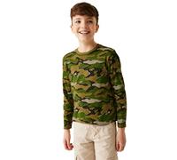 Regatta Kids Wenbie III Camo Long-Sleeved T-Shirt - Nephrite Green - 3-4 Years - Nephrite Green - 100% Cotton
