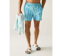 Regatta Loras Quick Dry Pocketed Striped Swim Shorts Blue