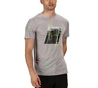 Regatta Men Fingal V' Quick Drying Active Short Sleeve Printed T-Shirts/Polos/Vests - Rock Grey, Large
