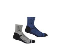 Regatta Mens 2Pk Outdoor Active Walking Socks, Navy, Size 6, Men Navy