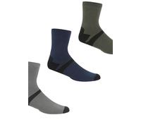 Regatta 3 Pack Outdoor Lifestyle Sock Dark Steel Dark Denim Dark Khaki, Size: UK6-8