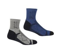(6 UK-8 UK, Navy/Dark Steel) Regatta Mens Active Outdoor Socks (Pack of 2)