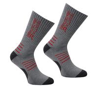 Regatta Mens Bamboo Crew Socks - Grey Marl/Red - Grey Marl/Red - 6 UK-8 UK - 80% Bamboo Viscose/15% Polyamide/5% Elastane