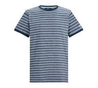 Regatta Mens Benlin Striped T-Shirt (Moonlight Denim/Grey-White) - Navy/Blue Cotton - Size Large