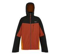 Regatta Men's Birchdale Waterproof Hooded Jacket - Red Ochre/Black - M - Red Ochre/Black - 100% Polyester