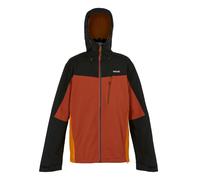 Regatta Men's Birchdale Waterproof Hooded Jacket - Red Ochre/Black - Red Ochre/Black - S