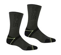 Regatta Mens Blisterprotect Ii Socks, Black/Electric Lime Green, 9-12 EU