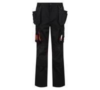 Regatta Mens Bob Tool Pocket Solid Patterned Cargo Trousers in Black - Size 42W/30L