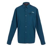 Regatta Mens Checked Packaway Long-Sleeved Travel Shirt - Moonlight Denim - S - Moonlight Denim - 96% Polyester/4% Elastane