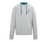 Regatta Mens Cline Back Print Hoodie - Grey Marl/Mediterranea - 3XL - Grey Marl/Mediterranea - 60% Cotton/40% Polyester