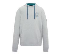 Regatta Mens Cline Back Print Hoodie - Grey Marl/Mediterranea - XL - Grey Marl/Mediterranea - 60% Cotton/40% Polyester