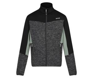 Regatta Mens Coladane VI Marl Full Zip Fleece Jacket - Ash Black Marl / Agave Green - S - Ash/Black Marl - 100% Mixed