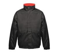 Regatta Mens Dover Waterproof Windproof Jacket (Black/Red) - Black/White - Size Large