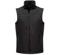 (2XL, All Black) Regatta Mens Flux Softshell Bodywarmer / Sleeveless Jacket (Water Repellent & Wind Resistant)