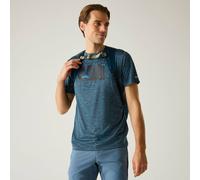 Regatta Men's Fingal Short Sleeved Marl Graphic T-Shirt in Dark Blue | Size: 2XL Regatta Dark Blue 2XL