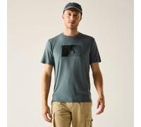 Regatta Men's Fingal Stretch Short Sleeved Graphic T-Shirt in Dark Grey | Size: 3XL Regatta Dark Grey 3XL
