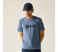 Regatta Men's Fingal Stretch Short Sleeved Graphic T-Shirt in Mid Blue | Size: Medium Regatta Mid Blue M