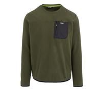 Regatta Mens Frankie Fleece Crewneck Sweatshirt, Comfortable & Lightweight with Zip Chest Pocket - Perfect for Outdoors, Walking, Camping & Hiking Dark Khaki