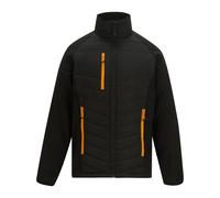 Regatta Mens Full Zip Padded Jacket - Black/Orange Pop - 3XL - Black/Orange Pop - 100% Mixed