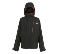 Regatta Mens Hewitts X Colour Block Soft Shell Jacket (Black/Red Ochre) - Size 4XL