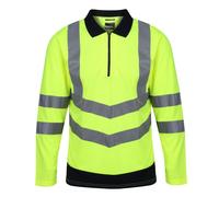Regatta Mens Hi-Vis Polo Shirt (Yellow/Navy) - Size 3XL