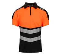 Regatta Professional Mens Hi-Vis Polo Shirt (M) (Black/Orange)
