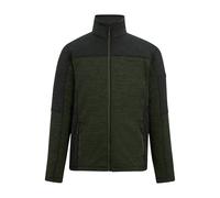Regatta Mens Highton Fleece Full Zip Midlayer - Dark Khaki/Black - M - Dark Khaki/Black - 100% Mixed
