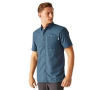 Regatta Men's Quick-Drying Kalambo Viii Short Sleeve Shirt Coronet Blue Moonlight Denim Navy Check, Size: M