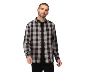 Regatta Men's Lance Long Sleeved Checked Shirt Black/Dark Grey Bold Check XL