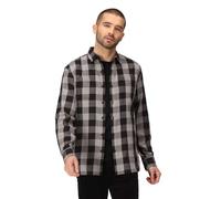 Regatta Men's Lance Long Sleeved Checked Shirt Black/Dark Grey Bold Check XXL