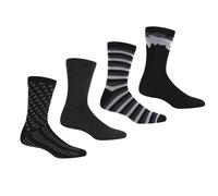 Regatta Mens Lifestyle Socks (Pack of 4) (Black) - Size UK 6-9