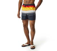 Regatta Men's Loras Swim Trunks, Navy Blue/Orange Striped, XL