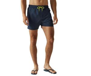 Regatta Mens Mawson II Elasticated Waist Swim Shorts - Navy/Wild Lime - XXL