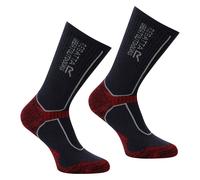 Regatta Mens Merino Wool Hiking Socks (Dark Grey/Rio Red) - Size UK 6-8