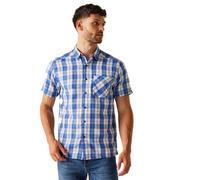 Regatta Men's Mindano IX Shirt - White/Olympian Blue Check, Size Medium, Quick Drying