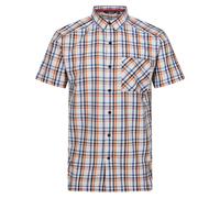 Regatta Mens Mindano VIII Checked Short-Sleeved Shirt (New Royal/Persimmon) - Blue - Size Medium