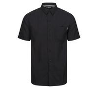 Regatta Mens Mindano VIII Patterned Short-Sleeved Shirt - Ash/Black - S - Ash/Black - 90% Polyester/10% Viscose