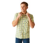 Regatta Men's Durable Mindano Viii Short Sleeve Shirt Piquant Green Moroccan Blue Citron Lime Mashmallow Check