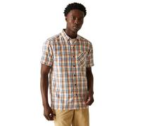 Regatta Mens Mindano VIII Short Sleeve Shirt, New Royal/Persimmon Check, M UK