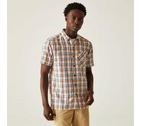Regatta Men's Durable Mindano Viii Short Sleeve Shirt New Royal Persimmon Navy Mashmallow Check, Size: M