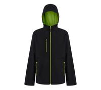 Regatta Mens Navigate 2 Layer Soft Shell Jacket (Black/Lime Green) - Size 2XL