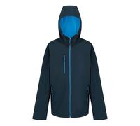Regatta Mens Navigate Double Layered Hooded Soft Shell Jacket - Navy/French Blue - XL - Navy/French Blue - 100% Polyester
