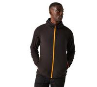 Regatta Mens Navigate Full Zip Fleece Jacket, Black/Orange Pop, L